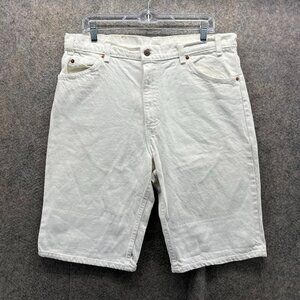 Levi’s 550 Shorts Men 36 White Denim Relaxed Fit Made in USA Vintage 100% Cotton